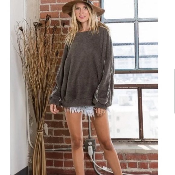 Bohemian Plush Pullover Sweatshirt - Picture 2 of 8